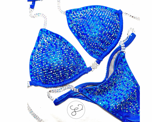 Jewell Elite Pro Metallic Blue Competition Bikini