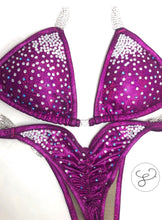 fuchsia competition bikini back