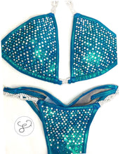blue competition bikini