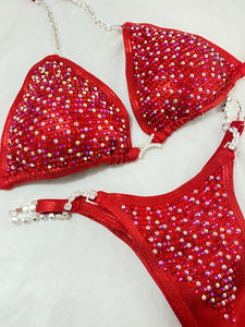 Jewell Elite Pro Red Scatter Competition Bikini