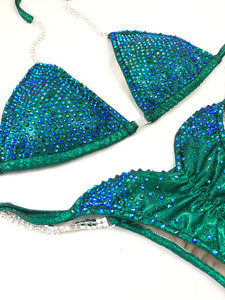 Jewell Emerald & Sapphire Premium Waterfall Competition Bikini