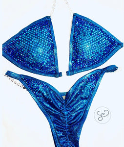 Jewell Turquoise & Black Premium Eclipse Competition Bikini