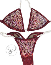 Jewell Burgundy Pro Scatter Competition Bikini