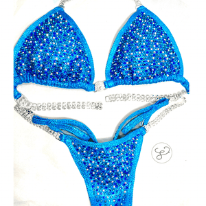 Turquoise Pro Scatter Competition Bikini