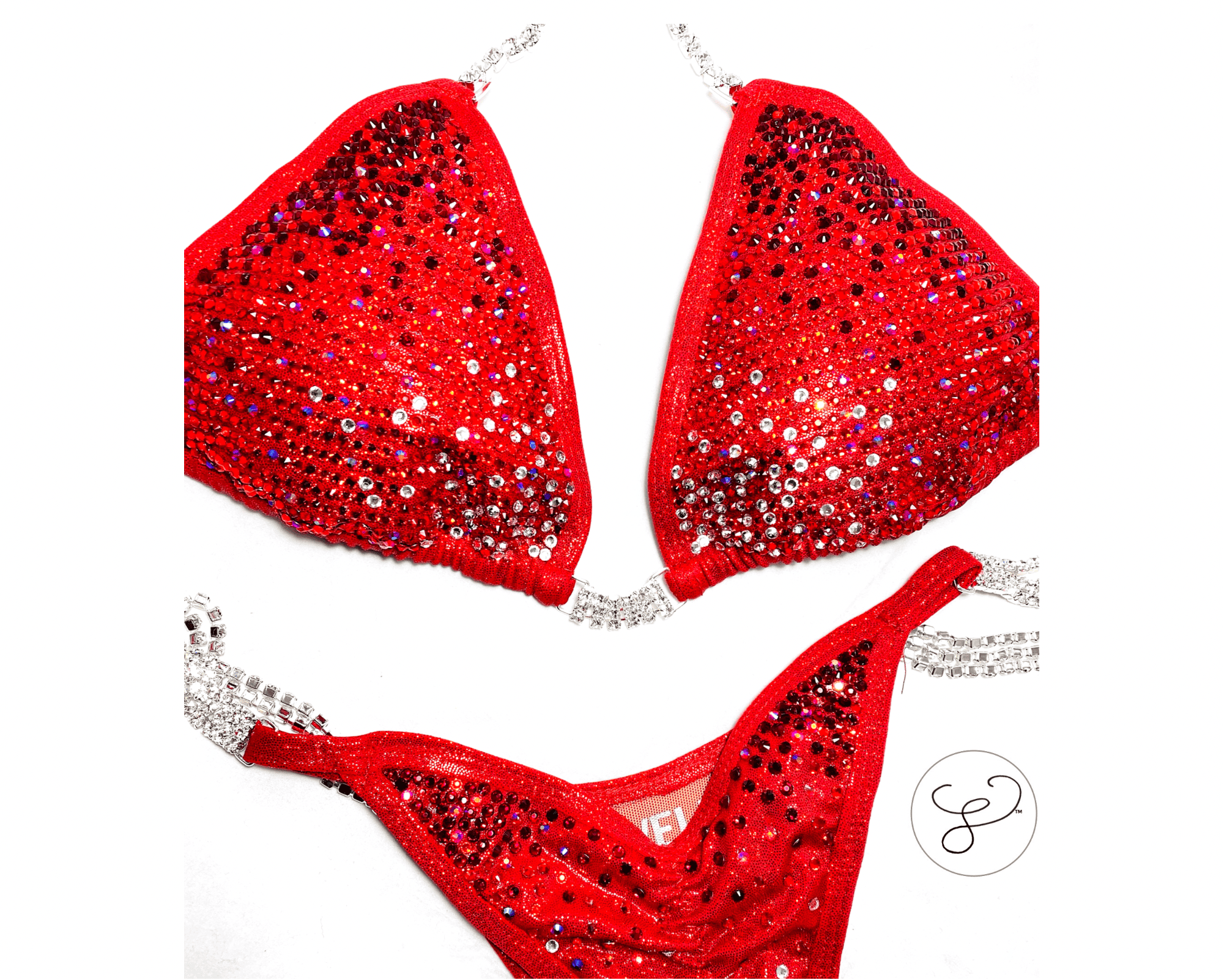 Red glitter bikini sales