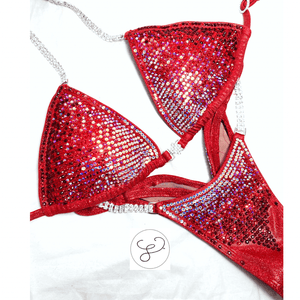 Jewell Mystique Red Pro Ombré Competition Bikini