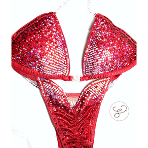 Jewell Mystique Red Pro Ombré Competition Bikini