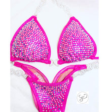Jewell Hot Pink with Aqua Premium Scatter Competition Bikini