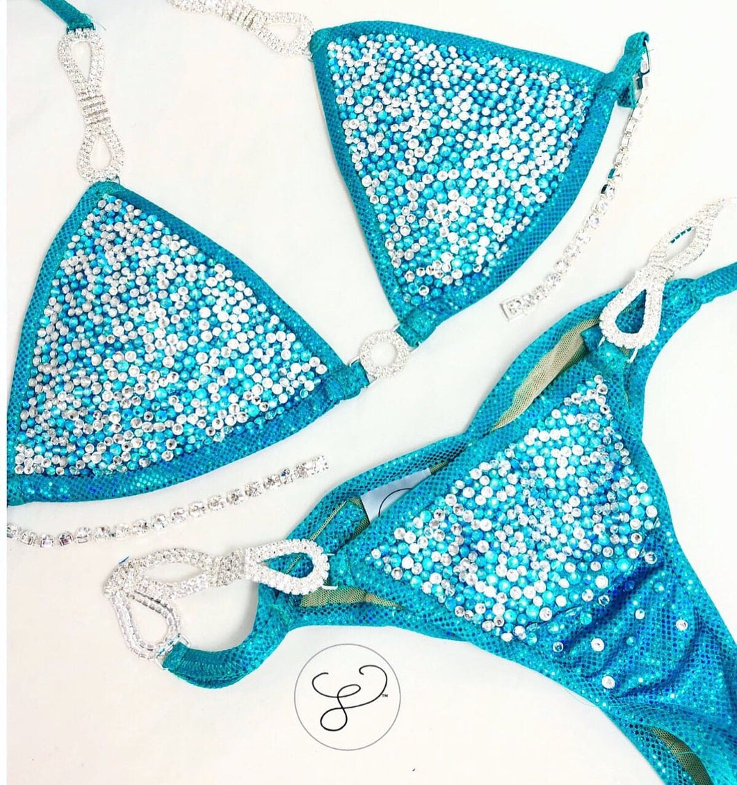 Jewell Turquoise Bubble Competition Bikini
