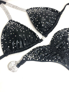 Jewell Black Medium Waterfall Competition Bikini