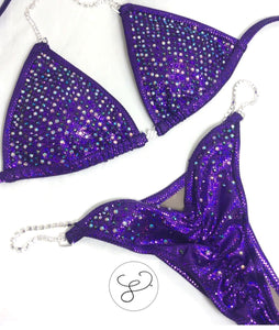 Jewell Eggplant Premium Scatter Competition Bikini