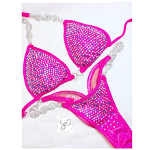 Jewell Hot Pink with Aqua Premium Scatter Competition Bikini