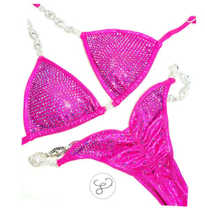 Jewell Hot Pink Monochrome AB Premium Competition Bikini