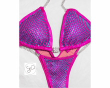 Jewell Holo Hot Pink Premium Aqua Competition Bikini