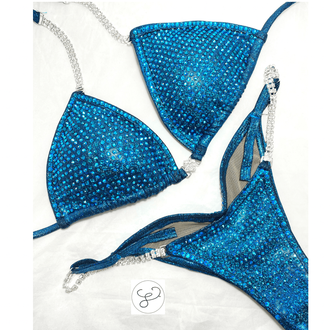 Turquoise Duo Premium Scatter Competition Bikini