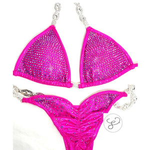 Jewell Hot Pink Monochrome AB Premium Competition Bikini