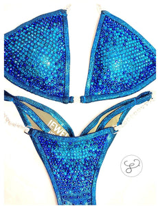 Jewell Turquoise & Black Premium Eclipse Competition Bikini