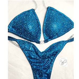 Turquoise Duo Premium Scatter Competition Bikini