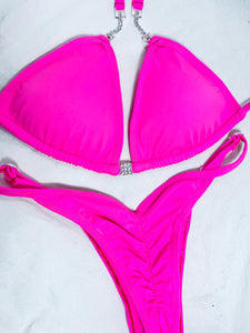 Neon Pink Posing Suit