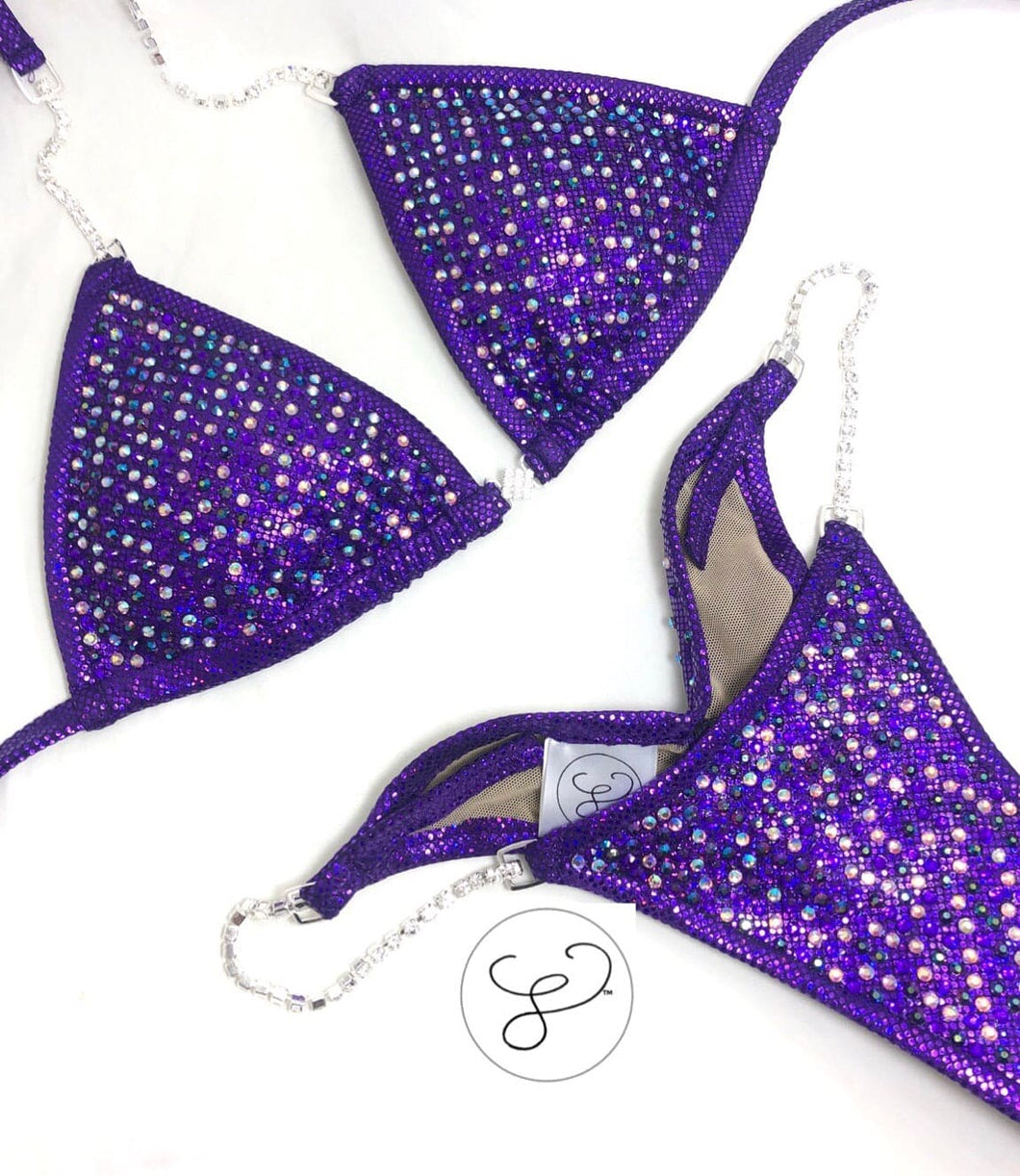 Jewell Eggplant Premium Scatter Competition Bikini