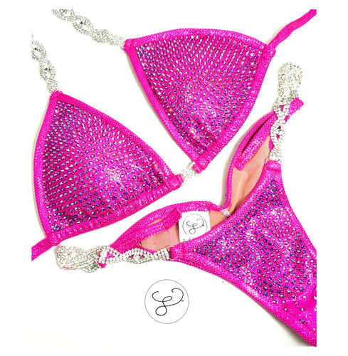 Jewell Hot Pink Monochrome AB Premium Competition Bikini