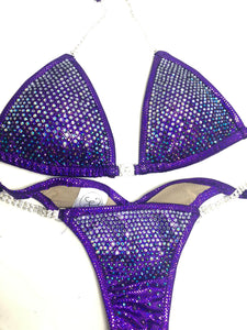 Jewell Eggplant Premium Waterfall Competition Bikini