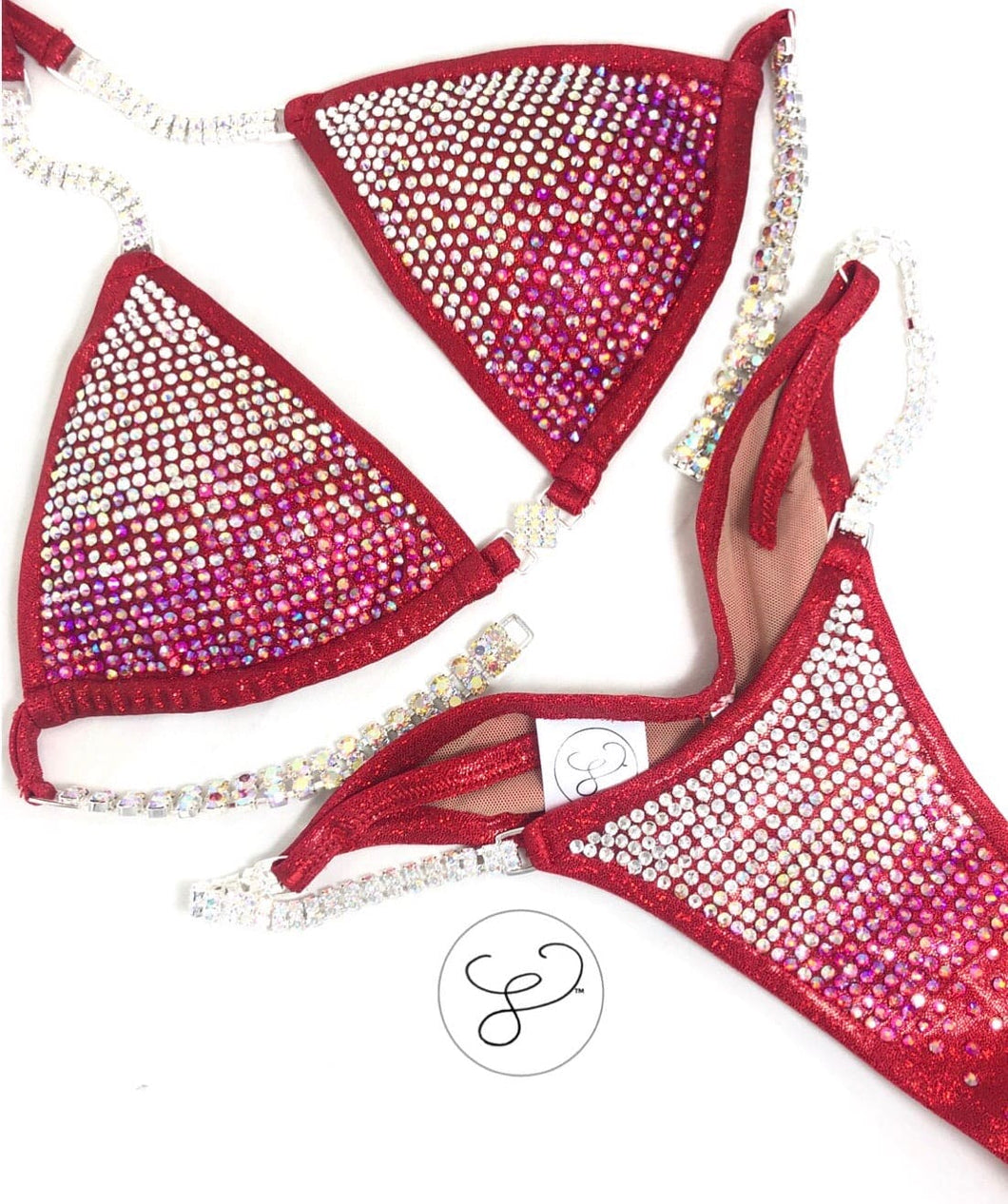 red competition bikini