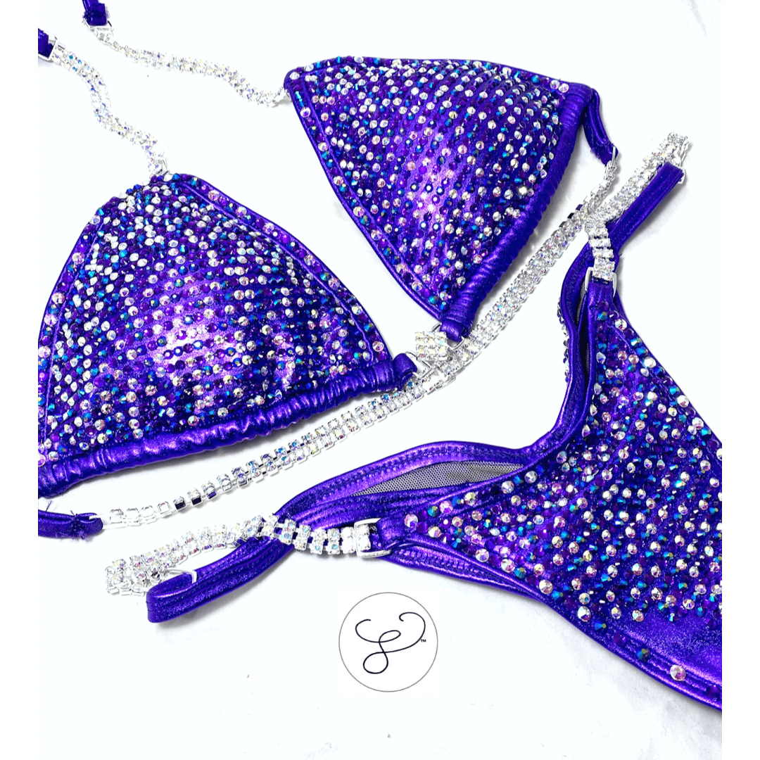 Metallic online purple bikini