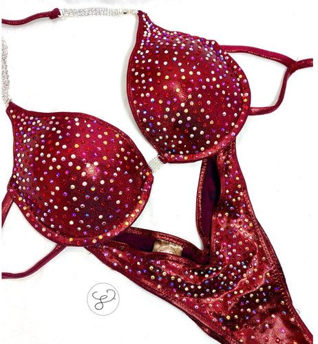Jewell Burgundy Premium Scatter Wellness Competition Suit