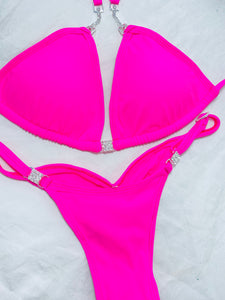 Neon Pink Posing Suit