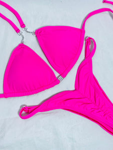 Neon Pink Posing Suit