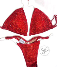 red competition bikini front