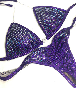Jewell Eggplant Premium Waterfall Competition Bikini